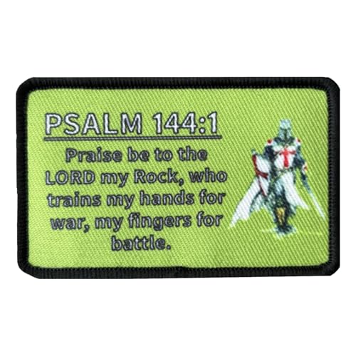 Bedruckter Aufnäher mit Jesus, Christus-Psalm 144:1, Bibel, taktischer Moral, Abzeichen mit Haken und Schlaufe zum Aufnähen für Kleidung, Kleid, Hut, Rucksäcke Bedruckter Aufnäher mit Jesus, Christus-Psalm 144:1, Bibel, taktischer Moral, Abzeichen mit Haken und Schlaufe zum Aufnähen für Kleidung, Kleid, Hut, Rucksäcke von Viusneun