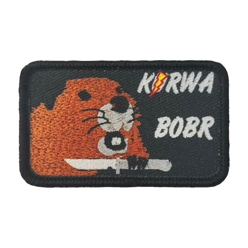 "Biber Mit Messer" Tactical Klett Patches MilitäR Moral Hook Patches Aufnäher Drucken Mit Klettverschluss Für DIY Kleidung Rucksäcke Jacken Jeans Uniform von Viusneun