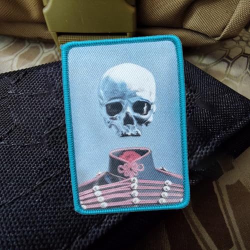 Blauer Totenkopf Patches Klett Drucken Hook Loop Aufkleber Militär Morale Aufnäher Für Rucksäcke, Jacken, Jeans, Kappen, Kleidung von Viusneun