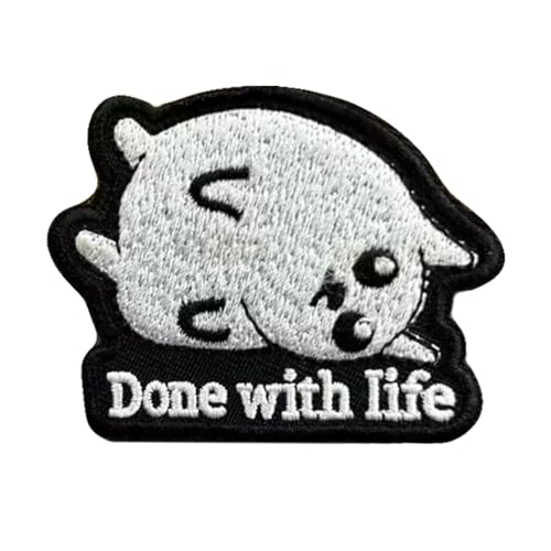 Cat Embroidery Patches, Done with Life Animal Moral Tactical Patch Hook and Loop Badge Sew On for Clothing, Dress, Hat, Backbags Cat Embroidery Patches, Done with Life Animal Moral Tactical Patch Hook and Loop Badge Sew On for Clothing, Dress, Hat, Backbags von Viusneun