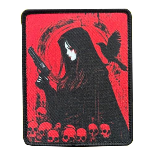 Crow Skull Printed Patches, Anime Gril Witch Embroidered Patch Hook and Loop Decorative Patches Sew On for Clothing, Dress, Hat, Backbags Crow Skull Printed Patches, Anime Gril Witch Embroidered Patch Hook and Loop Decorative Patches Sew On for Clothing, Dress, Hat, Backbags von Viusneun