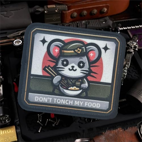 "DON'T TONCH MY FOOD" Patches Klett, Lustige Maus Aufnäher Drucken mit Klettverschluss, Taktischer Abzeichen Hook Patch für Uniform, Rucksäcke, taktische Westen "DON'T TONCH MY FOOD" Patches Klett, Lustige Maus Aufnäher Drucken mit Klettverschluss, Taktischer Abzeichen Hook Patch für Uniform, Rucksäcke, taktische Westen von Viusneun