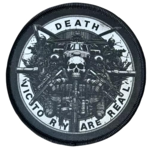 Death and Victory are Real Hook and Loop Patch, Skull Printed Meme Morale Patch, DIY Applique Accessories for Backpacks, Dog Harnesses, Army Wests, Gym Bags, Hats, Helme Death and Victory are Real Hook and Loop Patch, Skull Printed Meme Morale Patch, DIY Applique Accessories for Backpacks, Dog Harnesses, Army Wests, Gym Bags, Hats, Helme von Viusneun