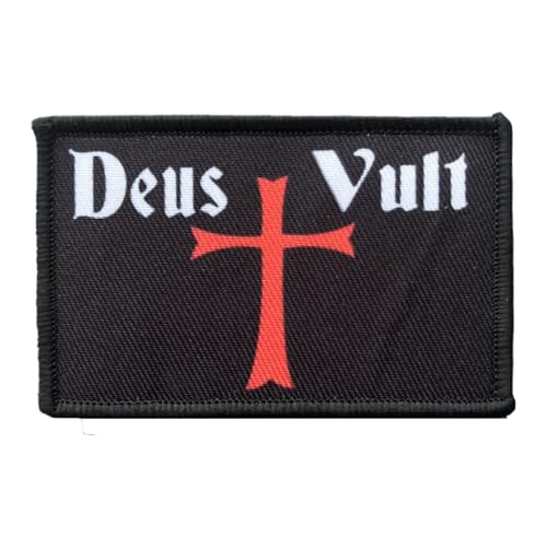 Deus Vult Knights Printed Patches, Templar Legion Tactical Moral Patch Badge Hook and Loop Sew On for Clothing, Dress, Hat, Backbags von Viusneun