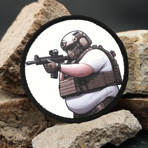 Fat Soldier Funny Moral Patch - Aim and Shoot Tactical Patch für Militärausrüstung, Rucksäcke, Operator Baseball Caps, Plattenträger & Westen - Morale Patches Fat Soldier Funny Moral Patch - Aim and Shoot Tactical Patch für Militärausrüstung, Rucksäcke, Operator Baseball Caps, Plattenträger & Westen - Morale Patches von Viusneun