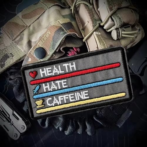 Gesundheit, Hass, Koffein Patch: Stickerei Moral Patch mit Klettverschluss - Lustige taktische Militär-Patches, Moral-Patches für Rucksäcke, Helm und andere militärische taktische Ausrüstung Gesundheit, Hass, Koffein Patch: Stickerei Moral Patch mit Klettverschluss - Lustige taktische Militär-Patches, Moral-Patches für Rucksäcke, Helm und andere militärische taktische Ausrüstung von Viusneun