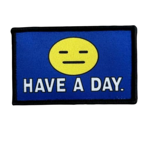 "Have a Day"-Patch, lustiger Meme-Aufnäher, taktischer Militäraufnäher mit Hakenverschluss, niedliche Applikation für Rucksäcke, Westen, Jacken, Jeans, Hüte, 1 Stück "Have a Day"-Patch, lustiger Meme-Aufnäher, taktischer Militäraufnäher mit Hakenverschluss, niedliche Applikation für Rucksäcke, Westen, Jacken, Jeans, Hüte, 1 Stück von Viusneun