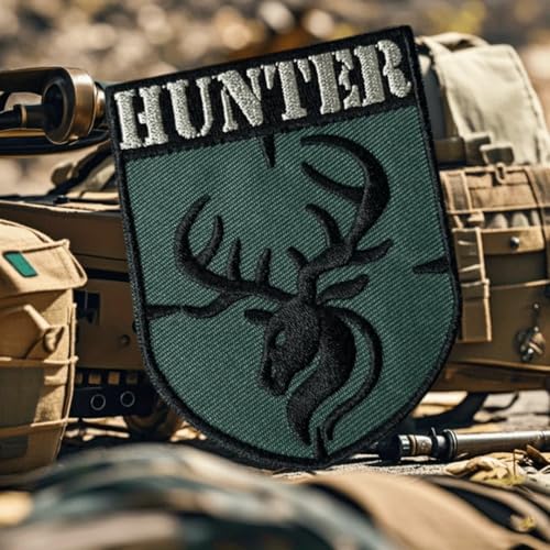 Hunter Shooting Elch Funny Moral Patch - Hirschkopfgeweih Taktische Stickerei Patch für Militärausrüstung, Rucksäcke, Operator Baseball Caps, Plattenträger & Westen - Morale Patches von Viusneun