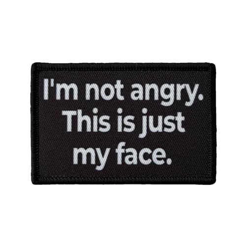 "I'm Not Angry. This Is Just My Face." Patches Klett, Taktische Moral Appliques Für Militär Kleidung Rucksack Baseballkappe Uniform Bügelbild von Viusneun