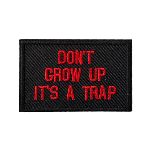 Klett Patch, "DON'T GROW UP ITS A TRAP" Sarkastisch Lustig Taktische Moral MilitäR Patches Drucken Abzeichen Klettbänder Aufnäher Für DIY Rucksäcke, Jacken, Jeans, Kappen, Kleidung von Viusneun