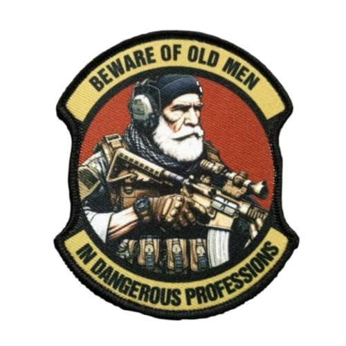 Klett Patch Militär, Ernste ältere Soldaten Taktische Abzeichen, Stickerei Aufnäher, Moral-Patch für Taktische Kleidung Rucksack Baseballkappe Uniform Klett Patch Militär, Ernste ältere Soldaten Taktische Abzeichen, Stickerei Aufnäher, Moral-Patch für Taktische Kleidung Rucksack Baseballkappe Uniform von Viusneun