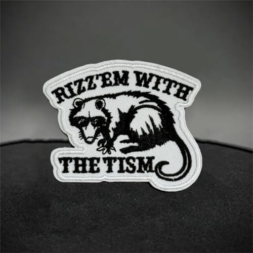 Klett Patch "Rizz 'Em with the Tism" Moral MilitäR Patch Mäuse Stickerei Abzeichen Klettbänder Aufnäher Für DIY Rucksäcke, Jacken, Jeans, Kappen, Kleidung Klett Patch "Rizz 'Em with the Tism" Moral MilitäR Patch Mäuse Stickerei Abzeichen Klettbänder Aufnäher Für DIY Rucksäcke, Jacken, Jeans, Kappen, Kleidung von Viusneun