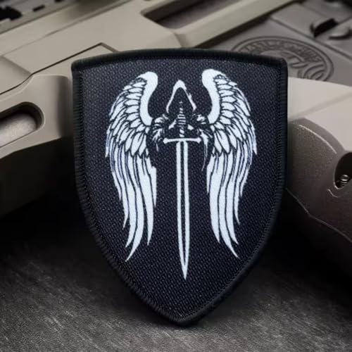 Klett Patches, Engel Mit Schwert Drucken Taktische Moral Aufnäher Hook Patch Klettbänder Für Rucksäcke Kleidung Taschen Uniform Weste von Viusneun