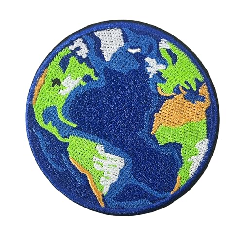 Klett Patches, Erde Weltkugel Aufnäher Stickerei mit Klettverschluss, Klettbänder Moral MilitäR Patches Aufnäher für Rucksäcke, Jacken, Jeans, Kappen, Kleidung Klett Patches, Erde Weltkugel Aufnäher Stickerei mit Klettverschluss, Klettbänder Moral MilitäR Patches Aufnäher für Rucksäcke, Jacken, Jeans, Kappen, Kleidung von Viusneun