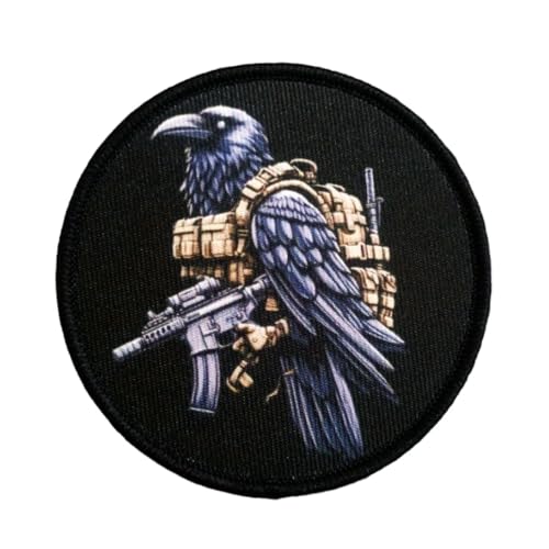 Klett Patches, Taktische Militär Abzeichen, Rabe Soldat Stickerei Aufnäher, Moral-Patch für Taktische Kleidung Rucksack Baseballkappe Uniform Klett Patches, Taktische Militär Abzeichen, Rabe Soldat Stickerei Aufnäher, Moral-Patch für Taktische Kleidung Rucksack Baseballkappe Uniform von Viusneun