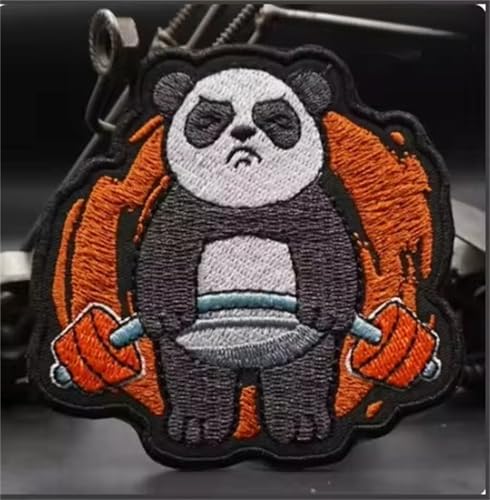Klett Patches Klett Stickerei, Kein Schmerz, kein Gewinn, Panda Fitness Gewichtheben Aufnäher Moral Klettbänder für Rucksäcke Kleidung Klett Patches Klett Stickerei, Kein Schmerz, kein Gewinn, Panda Fitness Gewichtheben Aufnäher Moral Klettbänder für Rucksäcke Kleidung von Viusneun