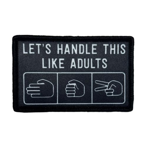 "LET'S HANDLE THIS LIKE ADULTS" Patches Klett, Drucken Klett Patch DIY Klettbänder Militär Taktisch Moral Aufnäher Applikationen Zubehör für Rucksäcke Kleidung Hüte Jacken Jeans Taschen "LET'S HANDLE THIS LIKE ADULTS" Patches Klett, Drucken Klett Patch DIY Klettbänder Militär Taktisch Moral Aufnäher Applikationen Zubehör für Rucksäcke Kleidung Hüte Jacken Jeans Taschen von Viusneun