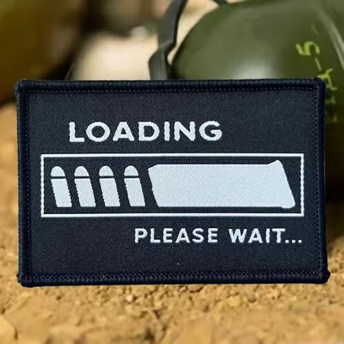 "Loading Please Wait" Patch Klett, Lustig Drucken Taktische Moral Aufnäher Applikation Für DIY Militär Kleidung, Rucksäcke, Jacken, Jeans von Viusneun