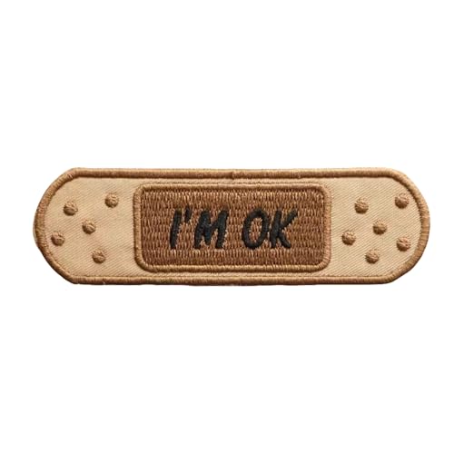 Lustige Stickerei-Aufnäher, I'm OK Bandaids Moral, taktischer Aufnäher, Klettverschluss zum Aufnähen für Kinderkleidung, Kleid, Hut, Rucksäcke von Viusneun