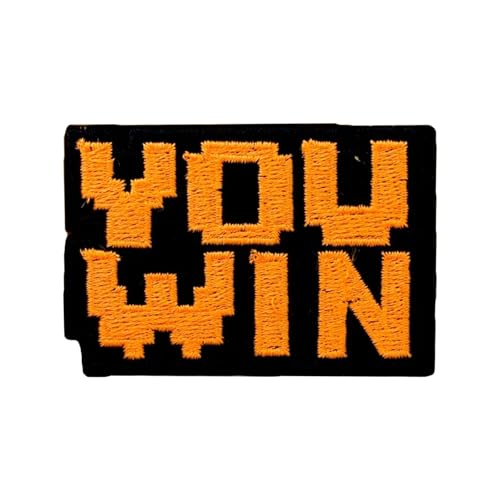 Lustige Stickerei-Aufnäher, "You Win Pixel-Stil", Militär, taktisch, Moralabzeichen, Haken und Schlaufe, dekorativer Aufnäher zum Aufnähen für Kleidung, Kleid, Hut, Rucksäcke von Viusneun