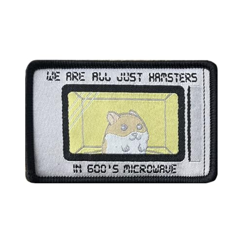 Lustige Tier-Meme-Aufnäher, Hamster in Mikrowelle, taktisches Moral-Abzeichen zum Aufnähen für Kleidung, Kleid, Hut, Rucksäcke Lustige Tier-Meme-Aufnäher, Hamster in Mikrowelle, taktisches Moral-Abzeichen zum Aufnähen für Kleidung, Kleid, Hut, Rucksäcke von Viusneun
