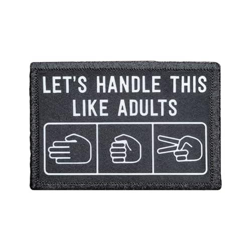 Lustiger Motto-Aufnäher, "Let's Handle This Like Adults", Militär-Aufnäher, taktisches Moral-Abzeichen, Haken und Schlaufe zum Aufnähen für Kleidung, Kleid, Hut, Rucksäcke von Viusneun