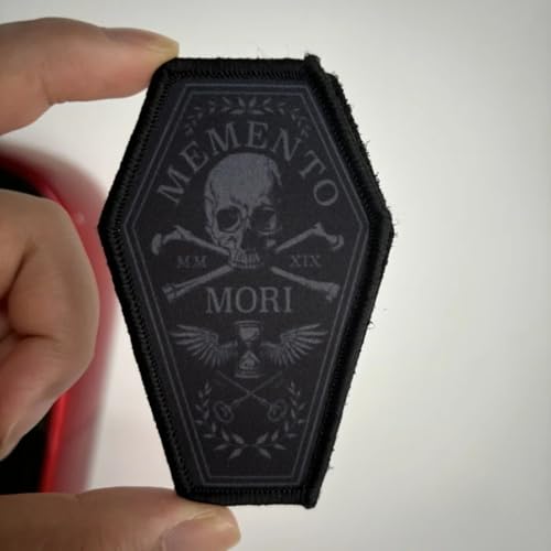 Memento Skull Moral Patch, Hook and Loop Patches for Military Gear Funny Appliques for Backpacks, Trucker Hats, Lunch Bags, Vests, Jackets von Viusneun