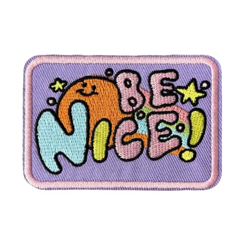 Niedliche Cartoon-Stickerei-Aufnäher, "Be Nice Moral", taktischer Aufnäher, Klettverschluss zum Aufnähen für Kinderkleidung, Kleid, Hut, Rucksäcke Niedliche Cartoon-Stickerei-Aufnäher, "Be Nice Moral", taktischer Aufnäher, Klettverschluss zum Aufnähen für Kinderkleidung, Kleid, Hut, Rucksäcke von Viusneun