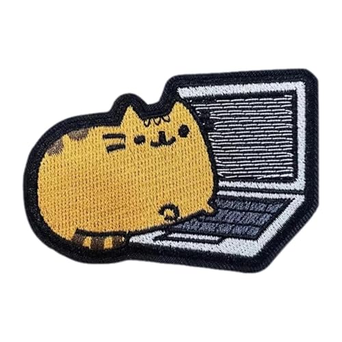 Niedliche Katze Stickerei Patches, Lustige Arbeitskatze Moral Taktischer Patch Hook and Loop Badge Sew On für Kinderkleidung, Kleid, Hut, Rucksäcke von Viusneun