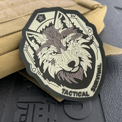 PVC Rubber 3D Hook Patch Klett Tactical Survival Wolf Aufnäher MilitäR Moral Taktische Patches FüR Jungen, MäDchen, Jacken, Jeans, RucksäCke PVC Rubber 3D Hook Patch Klett Tactical Survival Wolf Aufnäher MilitäR Moral Taktische Patches FüR Jungen, MäDchen, Jacken, Jeans, RucksäCke von Viusneun