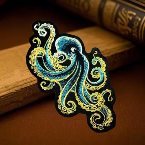 Patches Klett, Blauer Oktopus Patch Abzeichen Tier Aufnäher Stickerei Taktisch Militär Patch Applikation Für DIY Kleidung Taschen Weste Jacke Rucksäcke Patches Klett, Blauer Oktopus Patch Abzeichen Tier Aufnäher Stickerei Taktisch Militär Patch Applikation Für DIY Kleidung Taschen Weste Jacke Rucksäcke von Viusneun