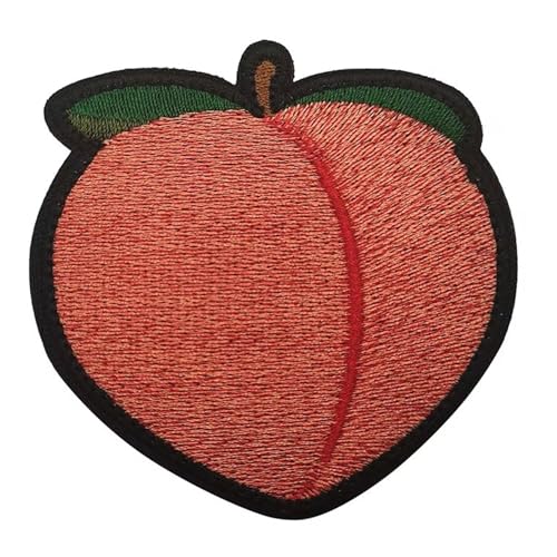 Pfirsich Patches Klett, Frucht Appliques Klett Patch Taktische Moral Aufnäher Applikation für DIY Jacken T-Shirt Jeans Rucksack Kleidung von Viusneun