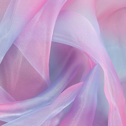 Viusneun Regenbogen Tulle, 150×200cm Farbverlauf Regenbogen Tüll Hautfreundlicher Organza-Stoff für Hochzeit Tischläufer Geschenkband Schleife Nähen Basteln Stoff (Lila) von Viusneun