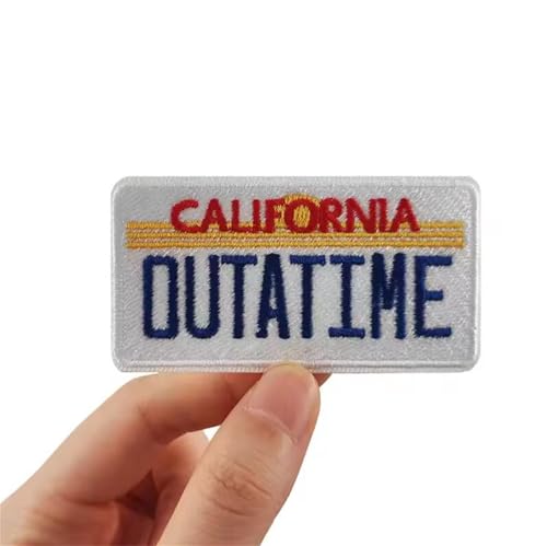 Retro Film bestickte Aufnäher, California Outatime Morale Badge Patch Haken und Schlaufe zum Aufnähen für Kleidung, Kleid, Hut, Rucksäcke Retro Film bestickte Aufnäher, California Outatime Morale Badge Patch Haken und Schlaufe zum Aufnähen für Kleidung, Kleid, Hut, Rucksäcke von Viusneun
