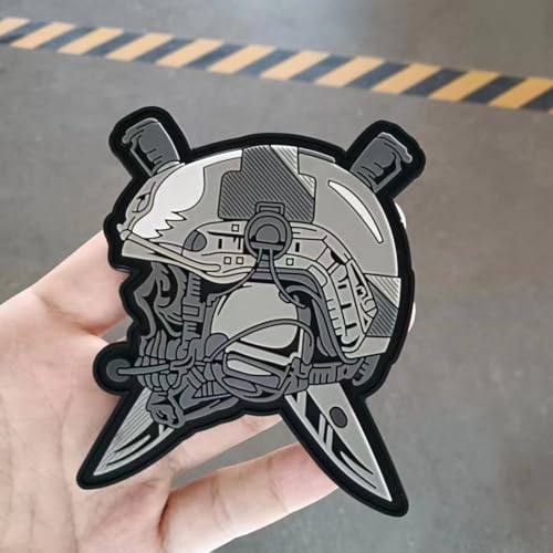 Schädel Helm PVC Patch - Skelett Moral Patch mit Klettverschluss - Lustige taktische Militär-Patches, Moral-Patches für Rucksäcke, Helm und andere militärische taktische Ausrüstung Schädel Helm PVC Patch - Skelett Moral Patch mit Klettverschluss - Lustige taktische Militär-Patches, Moral-Patches für Rucksäcke, Helm und andere militärische taktische Ausrüstung von Viusneun