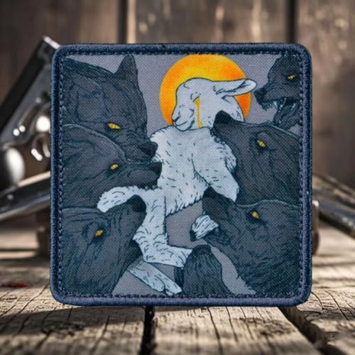 Schaf und Wolf Patch - Lustige The Lamb Meme Patches, Military Tactical Moral Patch mit Klettverschluss, Patches für Rucksäcke, Militäruniformen, Jeans, Jacken, Westen, Hüte & mehr Schaf und Wolf Patch - Lustige The Lamb Meme Patches, Military Tactical Moral Patch mit Klettverschluss, Patches für Rucksäcke, Militäruniformen, Jeans, Jacken, Westen, Hüte & mehr von Viusneun