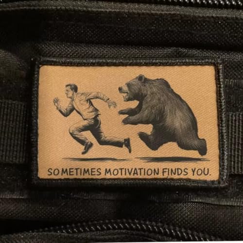 "Sometimes Motivation Finds You" Patch, 1 Stück, lustiger Meme-Aufnäher, taktischer Militäraufnäher mit Hakenverschluss, Zubehör für Rucksäcke, Westen, Jacken, Jeans, Hüte von Viusneun