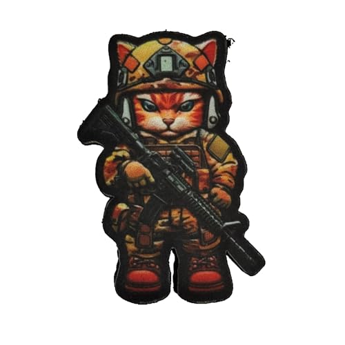 Taktische Katze Klett Patch Militär Moral Abzeichen Aufnäher Für Taktische Kleidung Rucksack Baseballkappe Uniform Weste von Viusneun