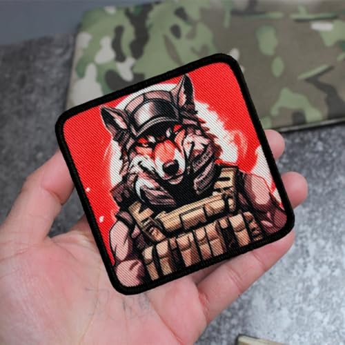 Taktischer Roter Wolf Patches Klett, Militär Patch Drucken Emblem Moral Aufnäher Mit Klettverschluss Für Kleidung Rucksack Uniform Weste Jacken Taktischer Roter Wolf Patches Klett, Militär Patch Drucken Emblem Moral Aufnäher Mit Klettverschluss Für Kleidung Rucksack Uniform Weste Jacken von Viusneun