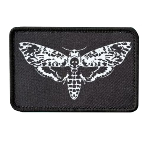Totenkopf Motte Goth Patches, Druck Patch Militär Taktische Moral Badge Hook and Loop Sew On for Clothing, Dress, Hat, Backbags von Viusneun
