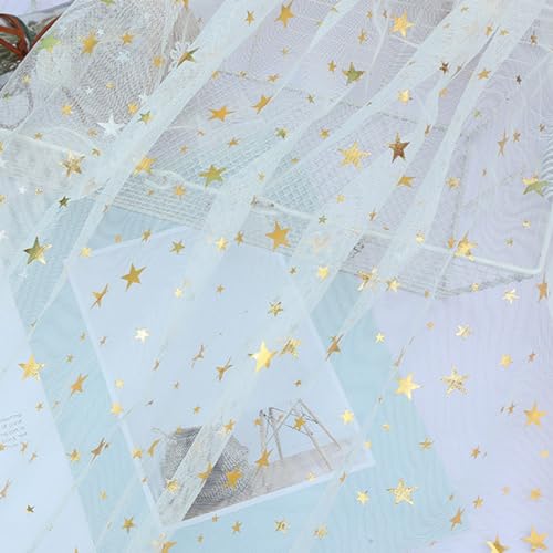 Viusneun Tüllstoff, 160cm Breit Tüll Stoff DIY Bekleidung Glitzer Netzstoff Deko Meterware Weich und Fein Bunter Tüll für Hochzeit Party Bankett Deko (Beige,160 x 300 cm) von Viusneun