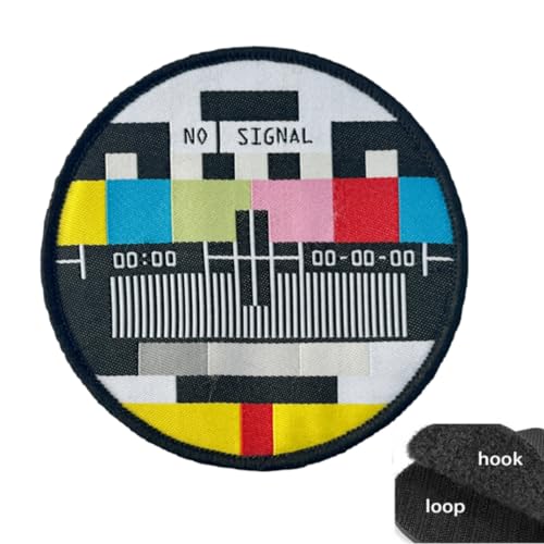 Vintage Patches Klett Drucken No Signal Retro Fernseher Klett Patch Aufnäher Applikation für DIY Kleidung Rucksäcke, Jacken, Jeans Vintage Patches Klett Drucken No Signal Retro Fernseher Klett Patch Aufnäher Applikation für DIY Kleidung Rucksäcke, Jacken, Jeans von Viusneun