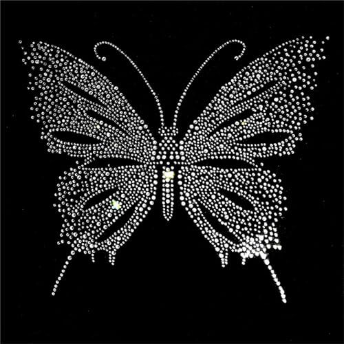 Viusneun 3D Groß Aufnäher glitzernde Kristall Strass Schmetterling Aufnäher Patches für Kleidung Hübsch bunt Glitter Wärmeübertragung Dekorative bügelbilder Aufkleber (A) von Viusneun