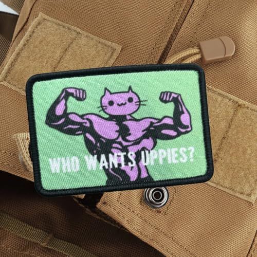 "WHO WANTS UPPIES?" Patches Klett, Lustige Fitness-Katzen Abzeichen Aufnäher Taktische Moral Applikation FüR Jungen, MäDchen, Jacken, Jeans, RucksäCke "WHO WANTS UPPIES?" Patches Klett, Lustige Fitness-Katzen Abzeichen Aufnäher Taktische Moral Applikation FüR Jungen, MäDchen, Jacken, Jeans, RucksäCke von Viusneun