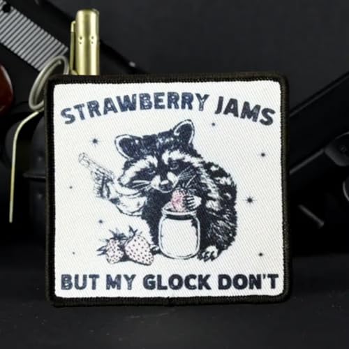 Waschbären essen Erdbeermarmelade Patch, lustige Meme Patches, taktischer militärischer Moralaufnäher mit Hakenverschluss, niedliche Applikation Zubehör für Rucksäcke, Westen, Jacken, Jeans, Hüte Waschbären essen Erdbeermarmelade Patch, lustige Meme Patches, taktischer militärischer Moralaufnäher mit Hakenverschluss, niedliche Applikation Zubehör für Rucksäcke, Westen, Jacken, Jeans, Hüte von Viusneun