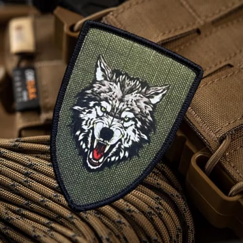 Wolf Morale Patch - Taktischer Patch für Militärausrüstung, Rucksäcke, Operator Baseball Caps, Plattenträger & Westen - Morale Patches von Viusneun