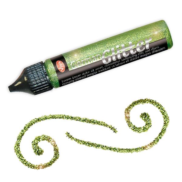 Glitter Pen Maigrün, Glitzerstift in Grün zum Basteln, abwaschbar, 28ml von Viva Decor GmbH