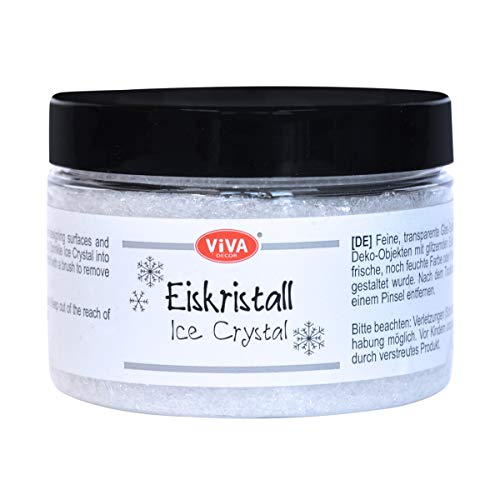 Viva Decor Eiskristall (Weiß-Transparent, 150 g) Eiskristalle Deko, Glitzer-Granulat für Schnee und Frosteffekte - Glas-Splitter zum Basteln - Frosteffekt - Eiskristall-Effekt - Made in Germany von Viva Decor