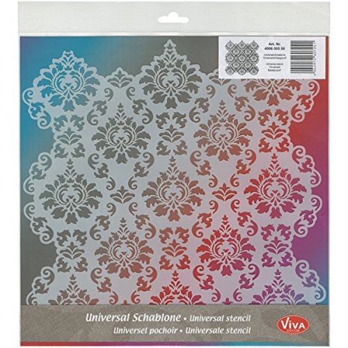 Viva Decor Hintergrund-Schablone Ornamenthintergrund, 29 x 29cm, Synthetic Material, durchsichtig, 30 x 30 x 0.1 cm von Viva Decor