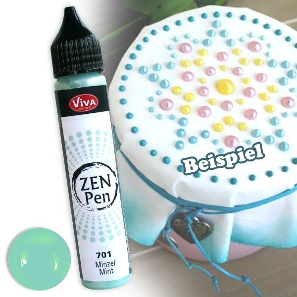 Zen-Pen Farbe Minze, Perlen-Pen mintfarben für Textilien u.a., 28ml von Viva Decor GmbH